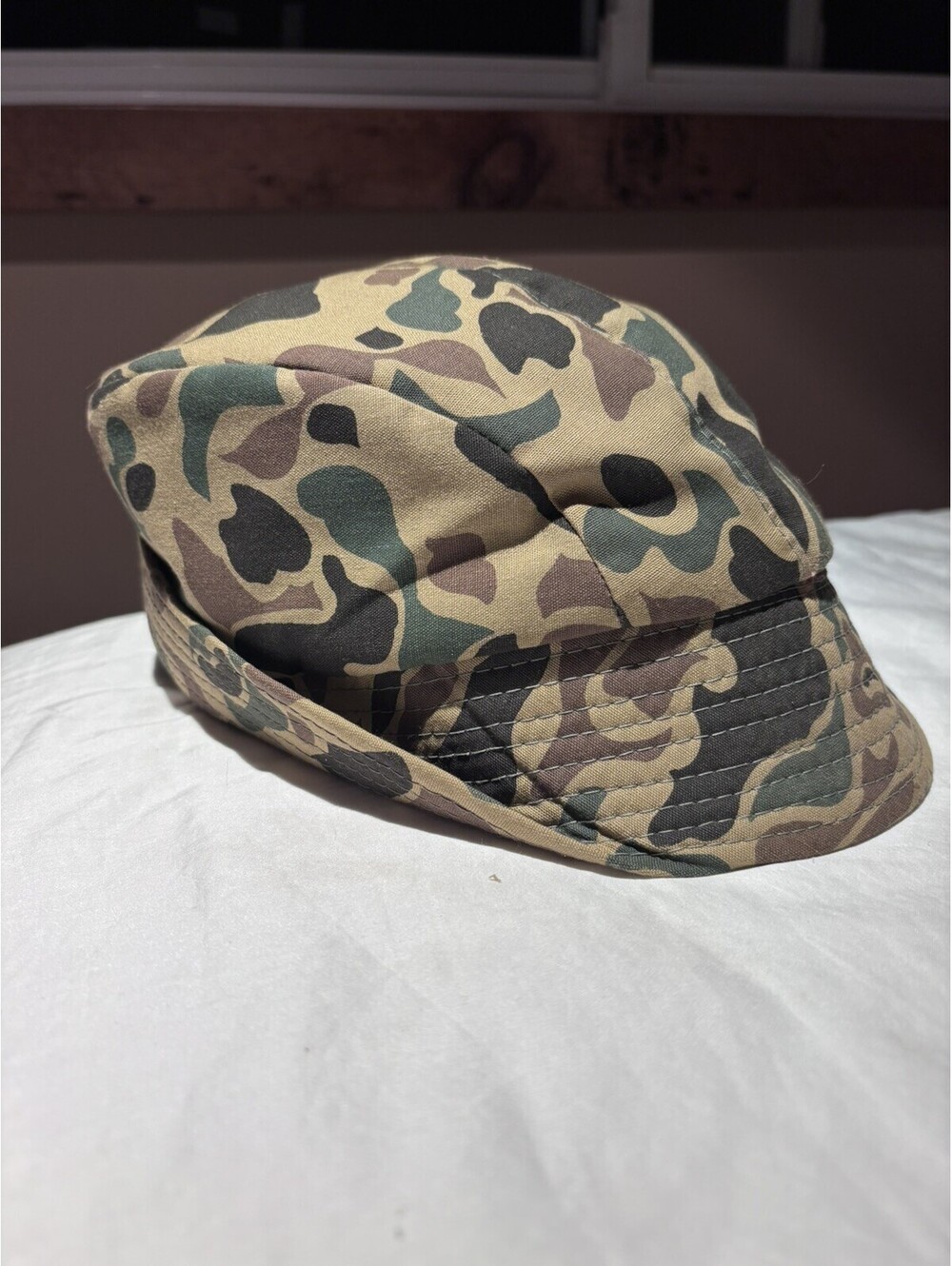 Vintage Camping Fishing Hunting Camo Hat Made In Korea size L